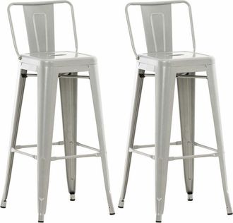 Clp Set 2 Sgabelli Bar in Metallo MASON argento