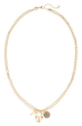 Nordstrom Rack Keepsake Charm Cluster Layered Necklace in Gold at Nordstrom Rack