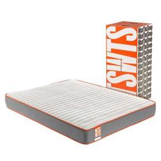 What The Sleep Colch&oacute;n 22cm, Muelles ensacados y Visco, Blanco, 150x190