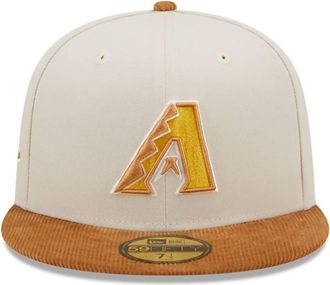 New Era Mens 59Fifty Arizona Diamondbacks Stone Corduroy Visor Fitted Hat