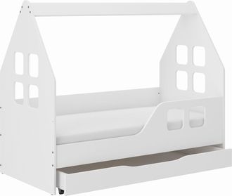 OEM Cama Infantil Con Forma De Casita Y Caj&oacute;n, 140x70 Cm, Derecha