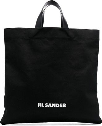Jil Sander logo-print tote bag - men - Fabric - One Size - Black