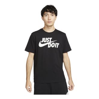 Nike Just Do It Swoosh T-shirt Asia Sizing Black White AR5007-011