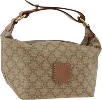 Celine Pre-owned Mini Bags, female, Beige, Size: ONE SIZE Pre-owned Macadam Canvas Mini Bag