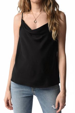 Frame Denim Cowl Neck Camisole In Noir