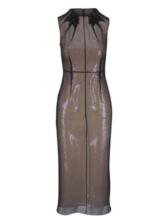 Erdem beaded sleeveless midi dress - Black