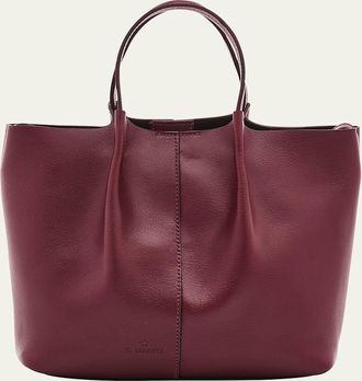 IL BISONTE Nina Small Pleated Leather Tote Bag