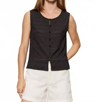 Sanctuary Textured Vacation Shell Top In Black