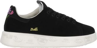 Premiata Black Belle 8631 Floral Embroidery Leather Low-Top Sneakers
