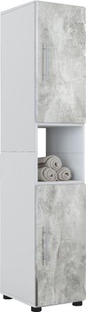 ebuy24 Gabinete De Ba&ntilde;o De Madera Vcm Muebles De Ba&ntilde;o Estante De Ba&ntilde;o De Soporte Gabinete Alto Dimensiones Aprox. Al. 153 X An. 31 X P. 30 Cm - Flandu (blanc