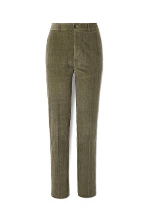 Massimo Alba Mauko Straight-Leg Prince of Wales Checked Cotton-Blend Corduroy Suit Trousers