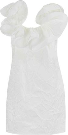 Elisabetta Franchi Floral Jacquard Dress With Ruffles