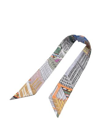 Hermès 2020s Pantin city ribbon scarf - women - Silk - One Size - Black