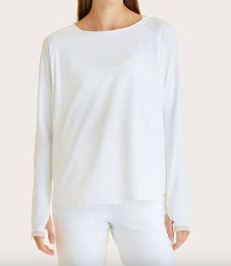 Alala Fractal Raglan Long Sleeve Tee In White