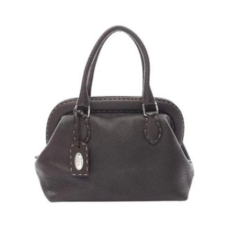 Fendi Pre-owned Handbags, female, Brown, Size: ONE SIZE Pre-owned Selleria Leather Handbag