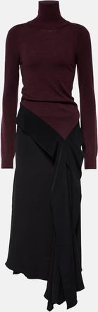 Victoria Beckham Tie-detail wool midi dress