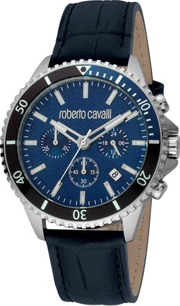 Roberto Cavalli Textured Dial & Leather Straps Watch RC5G049L0025