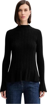 Twinset Gebreide coltrui - Dames - Coltruien - Zwart - XS - Wol - Truien & Vesten