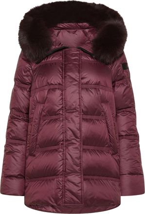 Peuterey Plum Red Takan Mqn 04 Fur Recycled Down Jacket