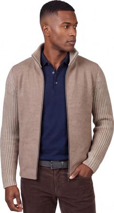 Baileys vest beige effen gebreid normale fit