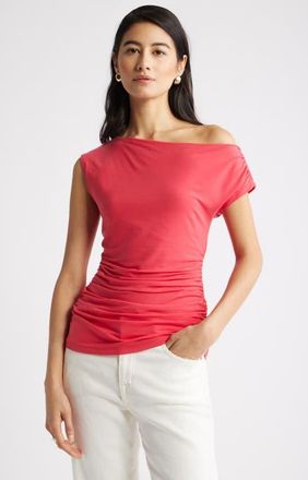 Nordstrom Asymmetric One-Shoulder Top in Red Saucy at Nordstrom, Size Xx-Small