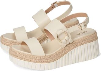 Mia Yuna Womens Wedge Shoes Bone : 8.5 M, Faux Leather