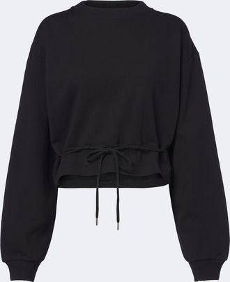Dries Van Noten Cropped cotton jersey sweatshirt