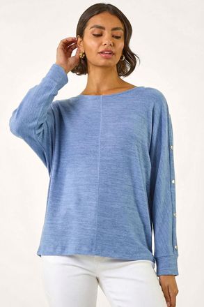 Roman Buttoned Stretch Jersey Top