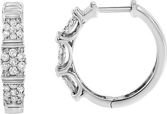 House of Brilliance Haus Of Brilliance Silver 0.50 Ct. Tw. Lab-Grown Diamond Hoop Earrings