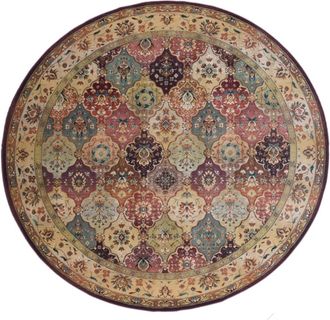 THEKO Alfombra de poli&eacute;ster tejida a m&aacute;quina - roja - di&aacute;metro 120 cm