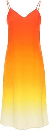Casablanca Silk Satin Slip Dress With Gradient Effect