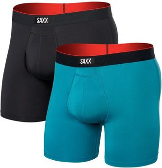Saxx Multi-Sport Mesh Boxer Brief Fly 2-Pack Kunstfaserunterw&auml;sche f&uuml;r Herren | t&uuml;rkis