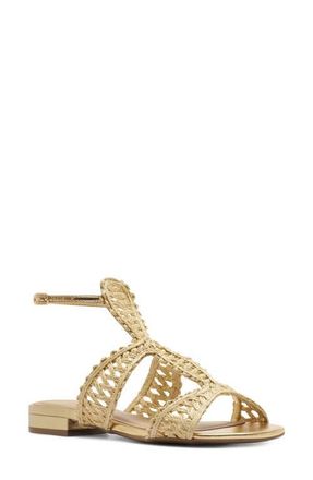 Arezzo Ciara Ankle Strap Sandal in Natural Gold at Nordstrom, Size 7.5
