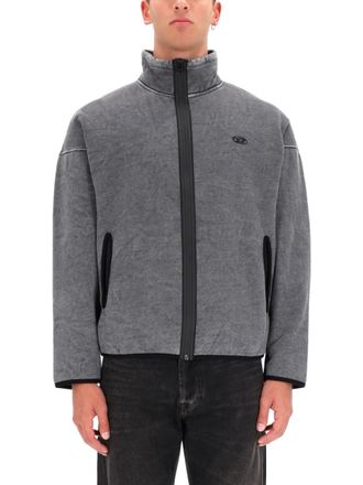 Diesel Grey Logo Mock Collar Sweatshirt