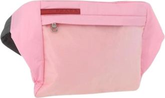 Prada Pre-owned Belt Bags, female, Pink, Size: ONE SIZE Pre-owned Nylon Crossbody Bag
