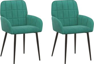vidaXL Sillas De Comedor 2 Uds. Terciopelo Tuquesa 57 X 50 X 85 Cm Vidaxl
