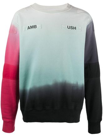 AMBUSH ombré logo-print sweatshirt - Green