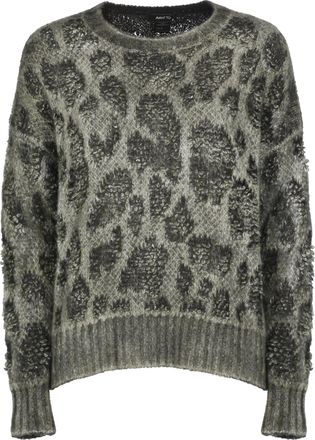 Avant Toi Grey Textured Knit Crewneck Sweater