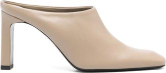 Toteme 85 mm muiltjes met vierkante neus - Beige