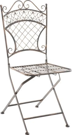Clp Silla de exterior plegable en metal bronce