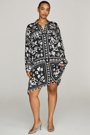 Corey Lynn Calter Long-Sleeve Printed Mini Shirtdress