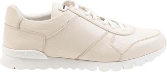 Kiton Leren Sneakers - Heren - Sneakers - Wit - 43 1/2 EU - Leer - Schoenen
