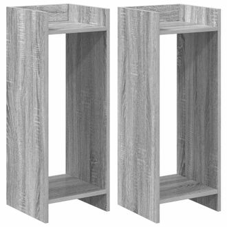 vidaXL Soporte De Plantas 2 Pcs Gris Sonoma 30 X 30 X 80 Cm Vidaxl