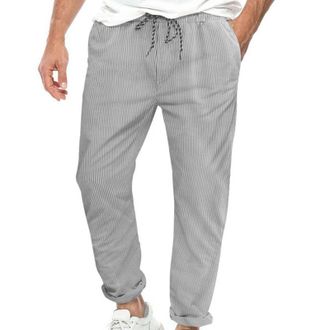 Generic Mens Chef Trousers Smart Casual Baggy Striped Printed Professional Work Pants with Elastic Waist Classic Fit Drawstring Chef Pants for Restaurant, Kit