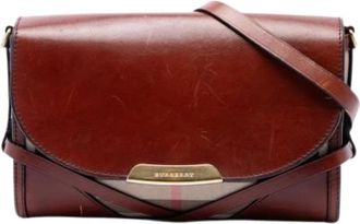 Burberry Pre-owned Canvas Crossbody Bag - Dames - Vintage Schoudertas - Bruin - ONE Size - Leer - Vintage
