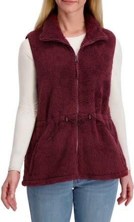Lucky Brand Faux Shearling Zip Front Vest in Vineyard Wine at Nordstrom Rack, Size X-Large