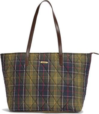 Barbour Wetherman Quilted Tartan Tote in Classic Tartan at Nordstrom