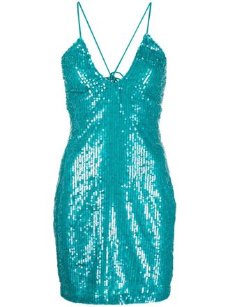 P.A.R.O.S.H. Womens Sequined Mini Dress