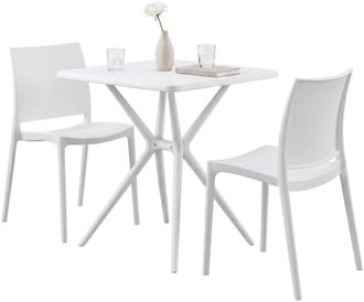 Clp Conjunto De Muebles De Jardin Amino Con 2 Sillas Blanco
