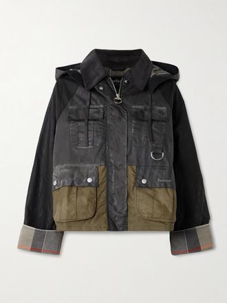 Barbour Giacca In Cotone Cerato Con Cappuccio Liza - Nero
